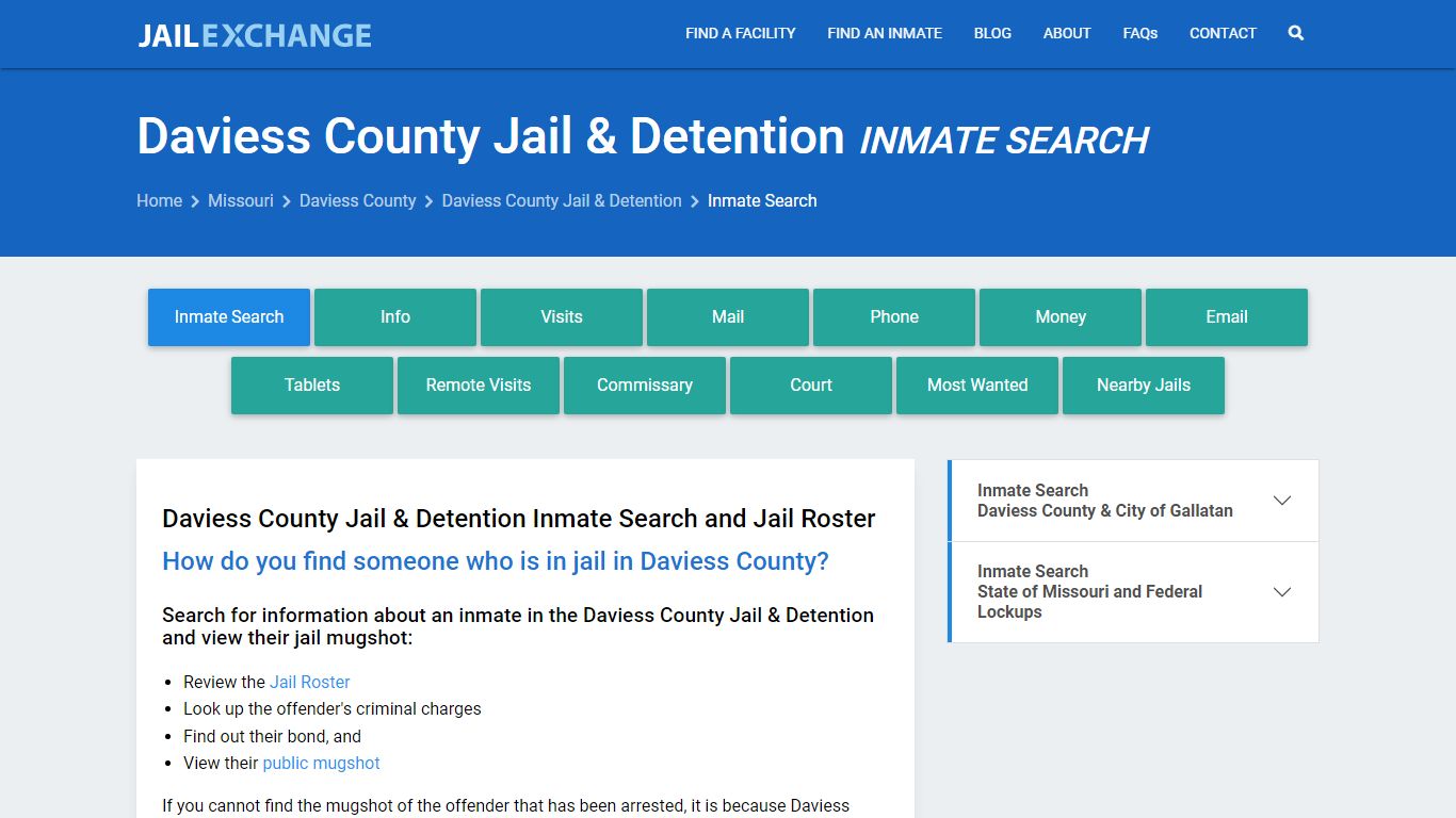 Daviess County Jail & Detention Inmate Search - Jail Exchange